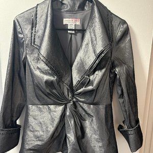 Jackie Jon New York Shimmer shiny gray long sleeves jacket